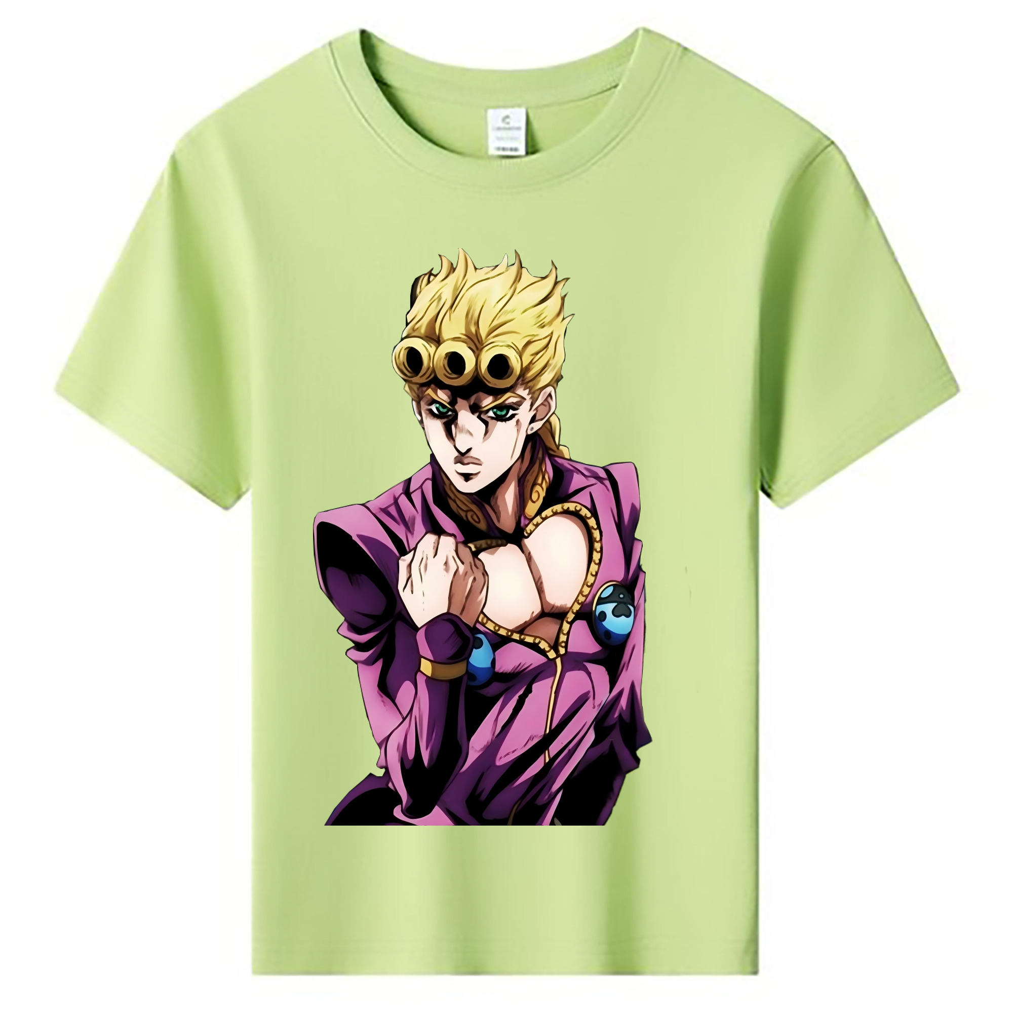 （画像用） ジョジョの奇妙な冒険 ジョルノ?ジョバァーナ JoJo's Bizarre Adventure Giorno Giovanna 綿100％キッズTシャツ（フロントプリント）